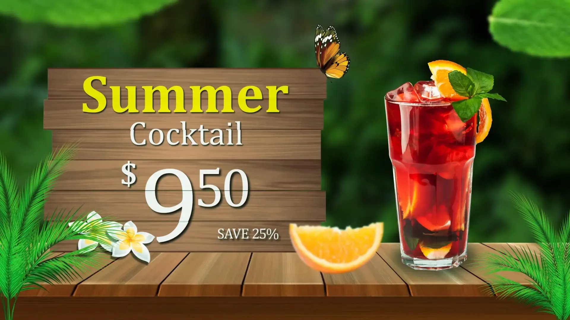 Unique Summer Cocktail Logo